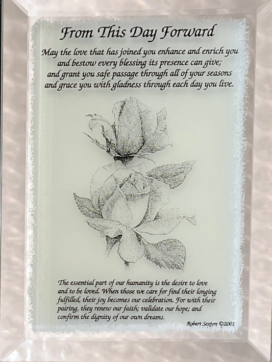 Decorative plaque with floral design and inspirational text