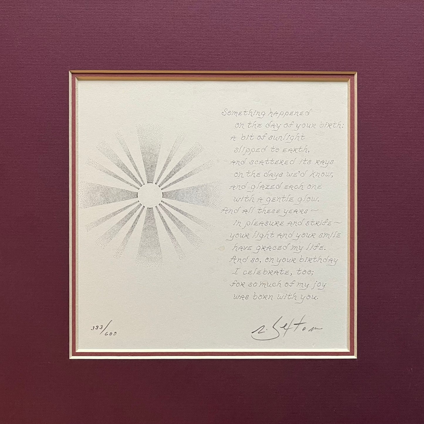 The Birthday Gift-Matted-Burgundy