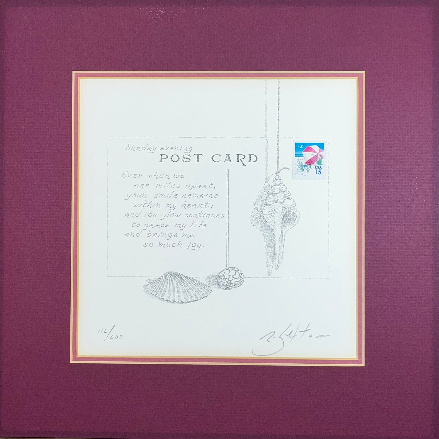 POSTCARD-Sunday Evening-Matted