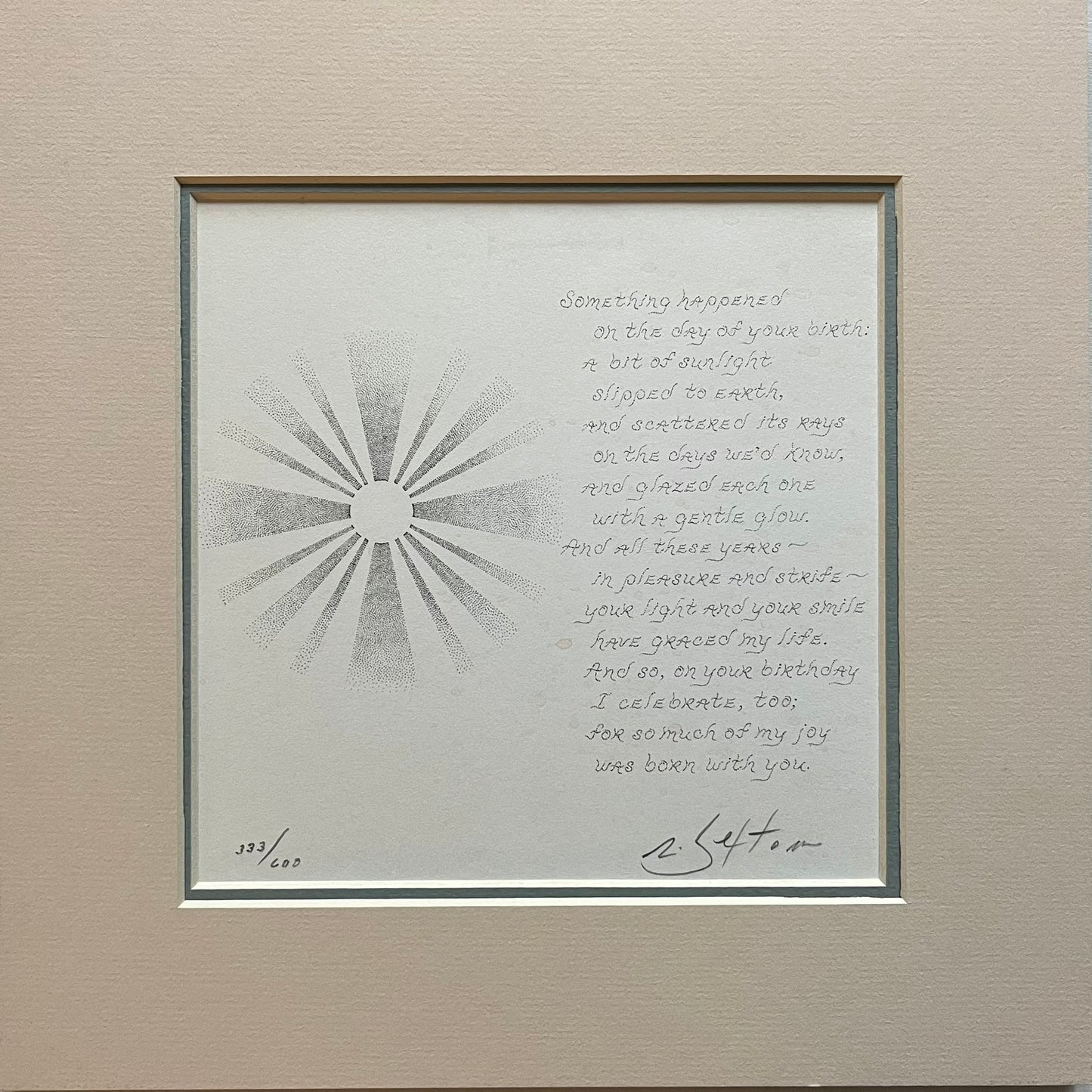 The Birthday Gift-Matted-Beige