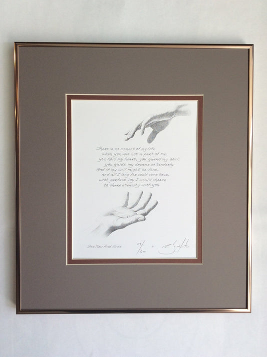 For Now and Ever personalized anniversary gift art with poetry