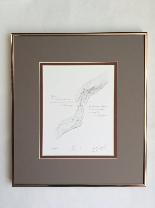 Legacy personalized graduation gift art with hand-drawn poetry